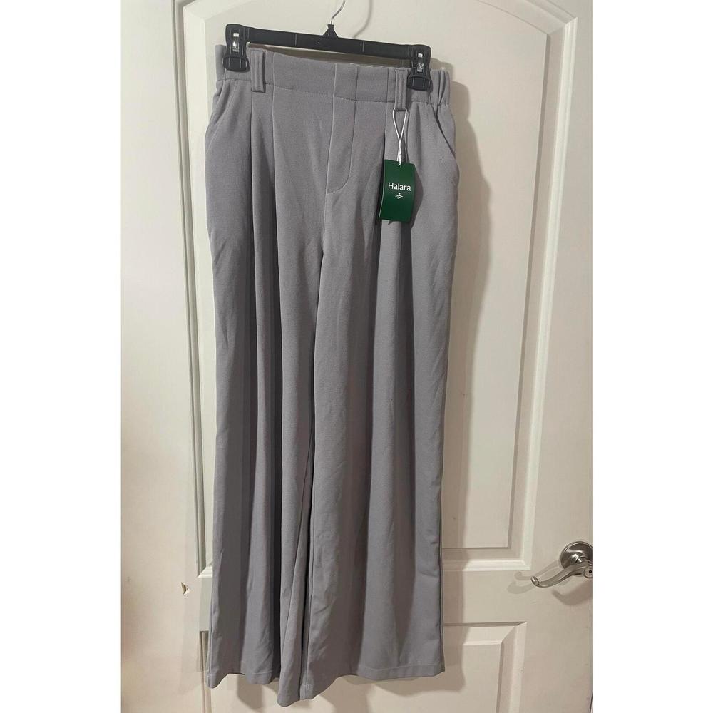 Halara Flex Gray High Waisted Side Pocket Wide Leg Waffle Work Pants S - Picture 2 of 4